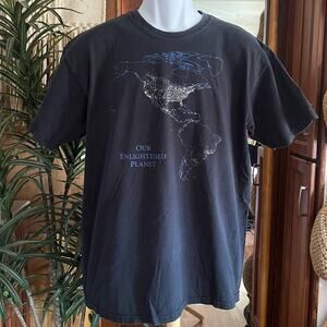 Our Enlightened Planet Earth at Night | L |  Astronomy Light Pollution T-Shirt